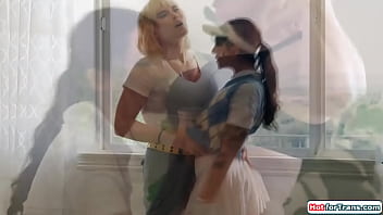 Preview 2 of Kallakathal Sex - Busty ts Lucy Hart bangs gf April Olsen