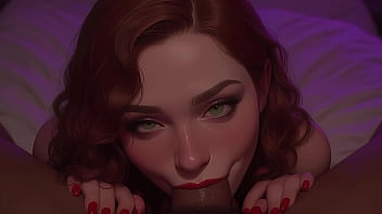 Preview 3 of Robin Tunnel - I Wants You In My Mouth - Redhead StepSister Sucks BBC At The Club POV - AI