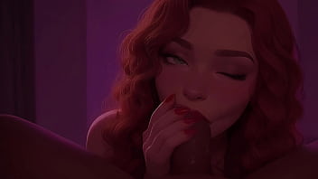 Preview 1 of Robin Tunnel - I Wants You In My Mouth - Redhead StepSister Sucks BBC At The Club POV - AI