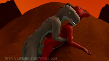 Preview 1 of Ass Gape - Das 3d animation | Red dinosaur porn | furry dinosaur