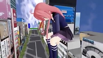 Preview 2 of Valentina Nappi Gang Bang - MMD Giantess tiny try to escape (with sound)