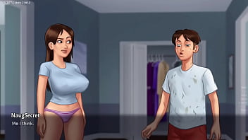 Preview 2 of Gizli Kabin Porno - Busty Mature MILF Stepmom Caught Her Tenant Naked Now She Wants to Fuck His Massive Big Cock - Summertime Saga 02 3D Porn Games