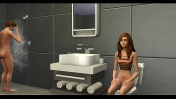 Preview 1 of Brother Sister Friends Sleeping - Hermanastra entra al ba&ntilde_o cuando su hermanastro se esta dando una ducha y lo ayuda a masturbarse y terminan follando