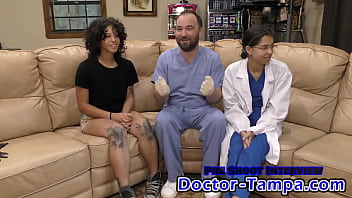 Preview 2 of Brazzer World - Become Doctor Tampa,  Give Nicole Luva Her 1st Gyno Exam EVER Using Your Gloved Hands With Nurse Aria Nicole Help At Doctor-TampaCom!