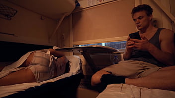 Preview 1 of Sucking Breast - UNEXPECTED SEX WITH A STRANGE GUY ON A TRAIN