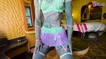 Preview 2 of Miya Malakoa - Dreadlocked TATTOOED stripper ending her show with a happy ending ANAL and facial!