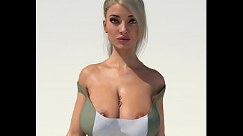 Preview 3 of Blowjob In Leather Coat - giantess no bra walking