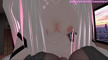 Preview 4 of Mom Socks On Son Huge Cock - POV Breeding a Slutty Catgirl in Heat (Loud Moaning) VRChat ERP - Preview