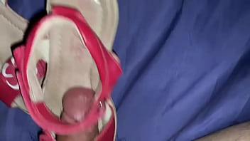 Preview 3 of Slave And Moan - Playing penis push-up with sandal