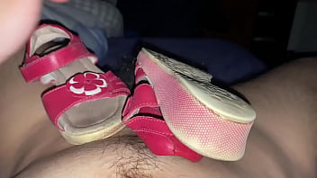Preview 1 of Slave And Moan - Playing penis push-up with sandal