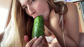 Preview 2 of Addxvideo - Flirting with a cucumber. Part one!