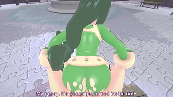 Preview 1 of M Xamster Phone - Tsuyu Asui having sex POV park 2 | Boku no hero | Short
