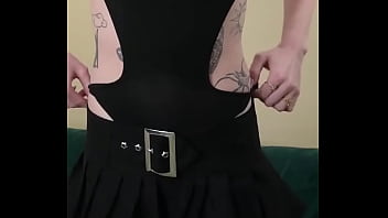 Preview 3 of Lover Indian Sex Video - Kit Summers Part 3 in the little Black bodysuit and a gothic miniskirt