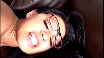 Preview 4 of Bath Rooms Sixy Girl Babe - Eva Angelina Deeps Her Glasses On During This Hard Driving One On One Scene