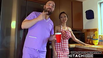 Preview 4 of Mofos Premium Videos - Asian Housewife Channy Crossfire Masturbates With Hitachi Magic Wand While Waiting For The Oven To Ding At HitachiHoes - Reup