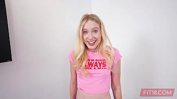 Preview 1 of Sexxxx Gf - Skinny Stepdaughter With Hairy Bush Kallie Taylor Fuck Gym Owner Stepdad