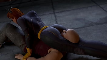 Preview 1 of Foursome In Army Of Girls - Batgirl Headscissor Takedown