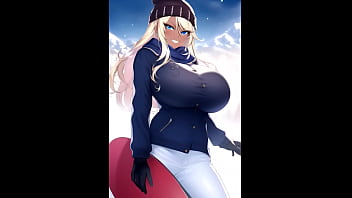 Preview 3 of Leatherpants Handjob - skiing girls in mountain ai art compilation