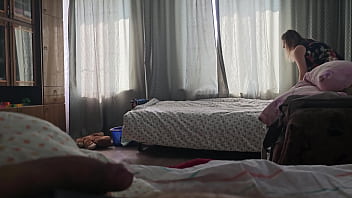 Preview 1 of Mom And Son Dad Can Back - My stepmom is cheating on my step father with me,  she likes my hard dick and she often masturbates for me,  shows me her big natural tits and jerks off my dick every day she loves it