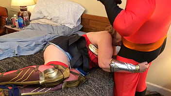 Preview 1 of Xxx Malem Pertama - Granny WonderWoman Fucks Mr Incredible 11082021-C3