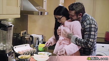 Preview 1 of Ami Jee Full Video - Beautiful Julia making breakfast but her hubby needs anal sex rough style right here and right now