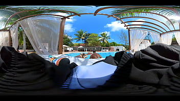 Preview 3 of Cunt Bog - Casal nu na beira da piscina