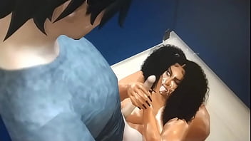 Preview 3 of Innocent Teen Deepthroat Gagging - The Sims 4 hot stepmom sneak into man bathroom and make max cum