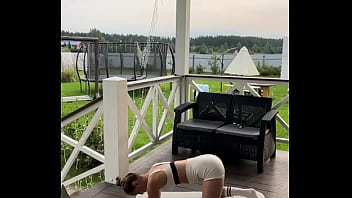 Preview 4 of 14 Year Sis Bro Xxx - stretching early in the morning