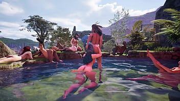 Preview 1 of Hot Ten Jav - Orgy in the mountain pool - Wild Sin