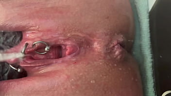 Preview 2 of Doctor Jer - Pee very strong stream from my Pierced Pussy and my hands in Latex Glove