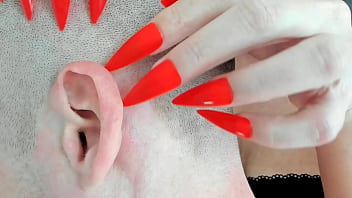 Preview 1 of Bepi Video Sex - Asmr stepmom milf long nails massage fetish