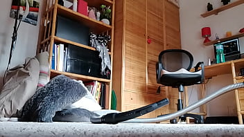 Preview 3 of Swinger Clubs England - Fat italian stepmom vacuums carpet and very dirty floor
