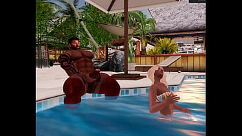 Preview 1 of Melayu Awek Goyang Pantat Doggy - super handsome hunk duane brown jerks at resort pool