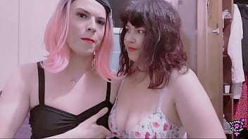 Preview 1 of New Wxxx Movis - Hot Girl Gives Hung Transgirl Titjob Jessica Bloom