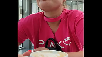 Preview 1 of On Xxxni - A young girl sucks a stranger&#039_s cock and swallows sperm in the toilet of a shopping mall in exchange for coffee