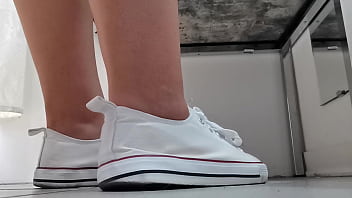 Preview 3 of Noell Anal - Dirty feet and dirty insoles for your Italian giantess in public shop - Dirty and sweaty feet all to worship