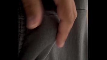 Preview 1 of Mom Cv Doctor - Gray sweatpants hard on using string around my balls