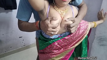 Preview 2 of Jagal Ma Magal - Hot indian desi bhai fuck by her young devar in hot red silky maxi dress.