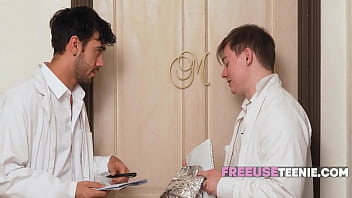 Preview 1 of Nello Xnxx - FreeuseTeenie - Stepbro Puts Tin Foil Hat On Teen Stepsis &amp_ Freeuses Her With His Friend