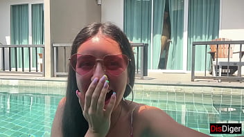 Preview 1 of Thai Ladyboy Solo Small Tits - A foreigner lured a Russian girl into his room showing a dick,  fucked and cum on her face