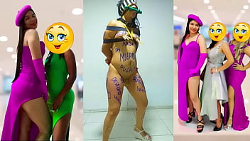 Preview 2 of Group Of Women Rape Man - Esclava samanta,  baila mientras es azotada,  humillada y puesta a cantar.