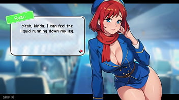 Preview 2 of Sunjing Y - Honeysun tutorial gameplay Awesome start with Red Head flight attendant updated blowjob