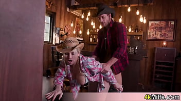 Preview 2 of Sli Orgasm - Busty blonde MILF gets fucked from behind in a pub and looks like she just cant have enough