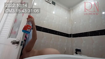 Preview 2 of Pureboomb Showup - Naked maid cleans office space. Maid without panties. Toilet c3 poster