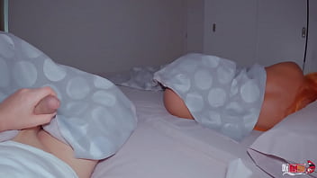 Preview 2 of Strapon Teen College - Stepmother and stepson share a bed in a hotel room. Stepmom with a beautiful ass excited her stepson and the stepson fucked his stepmom and cum in her pussy