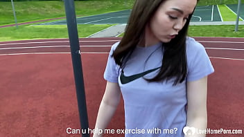 Preview 1 of Teacher Fuking Vedio - Fucking a babe from an outdoor gym