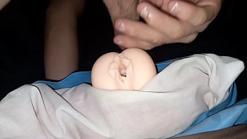 Preview 1 of Underarm Stubble - Rellenando de semen la vagina de goma hasta terminar temblando