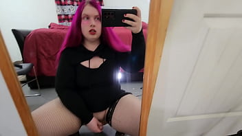 Preview 1 of Ayaki Ichika - Hot BBW Tranny Jerks Off In A Mirror