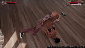 Preview 2 of Sahara Blue Skinny Hairy Mature - Judith vs Dela (Naked Fighter 3D)