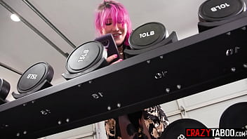Preview 2 of Student Richer - Stud guy fucked shemale stranger Lena Moon in the gym and she enjoyed deep anal sex